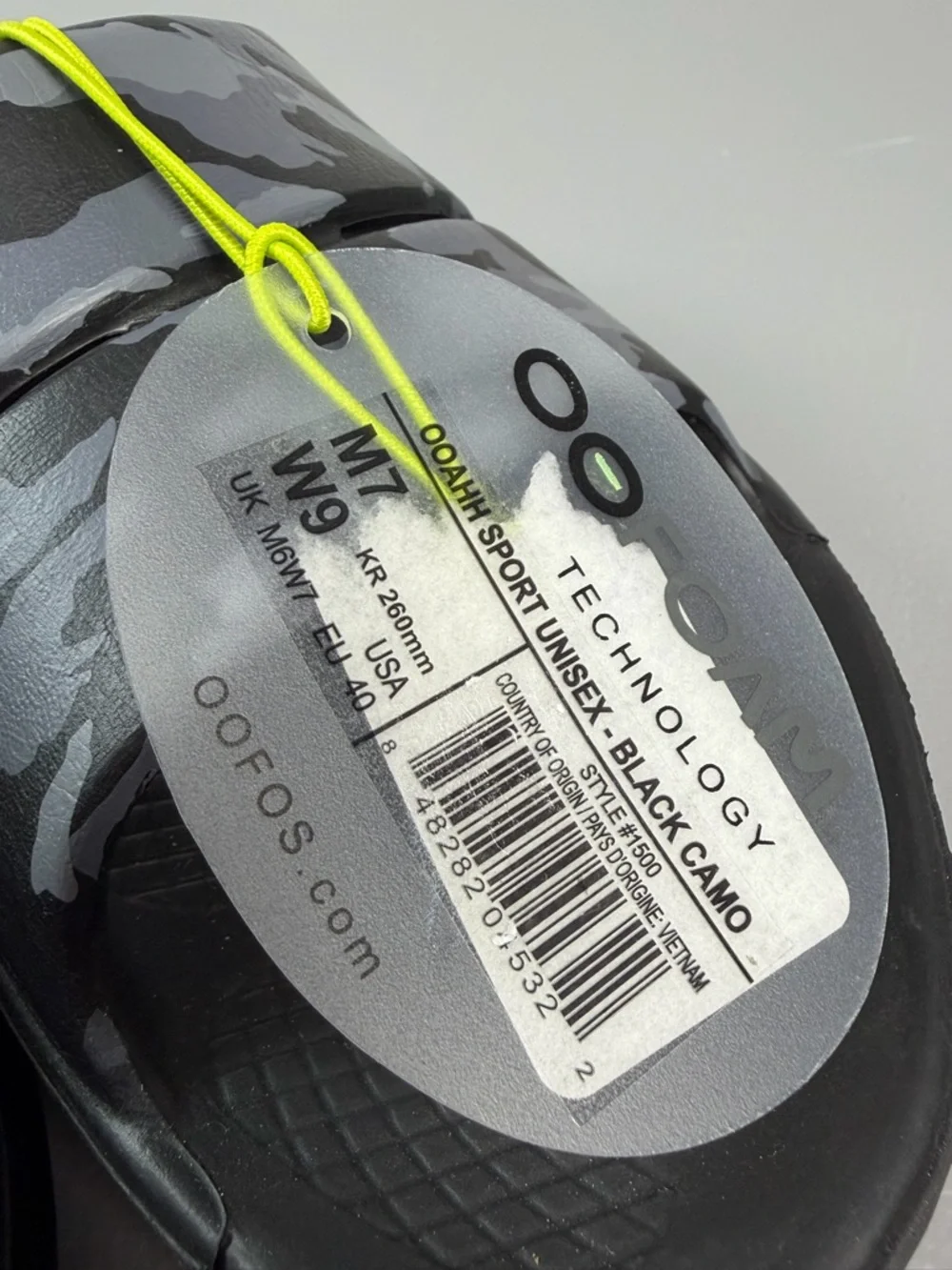 New OOFOS OOAHH Sport Slides Black Camo Recovery Slip On Sandal M7/W9 - Picture 3 of 11